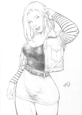 Ed Benes | Android 18 - 11"x17" Pencil | Ed Benes