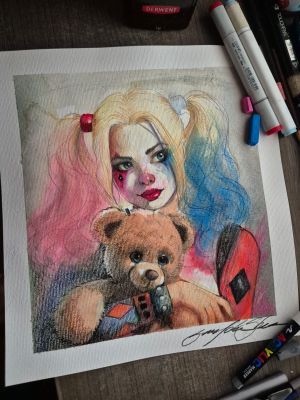 Guilherme Silva - HARLEY QUINN - Pinup art by Guilherme Silva - 10" x 14,2"