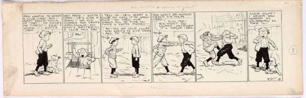 Cap Stubbs and Tippie Original Ink Daily Comic Strip Art Signed and Drawn by Edwina Dumm AM17 | Charles Scott Gallery