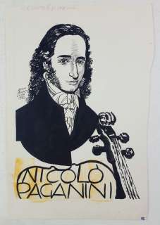Attilio Micheluzzi - Illustr. Origin. "NiccolÃ² Paganini" - Firmato - Loose page | Catawiki
