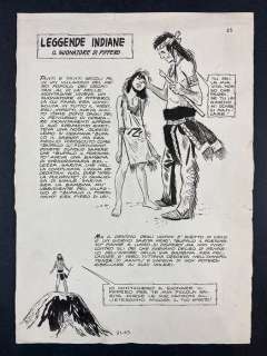 Hugo Pratt - Tavola originale "Leggende indiane, il suonatore di piffero" - Loose page - (1963) | Catawiki