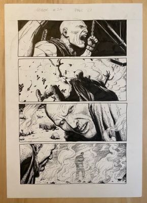 Gary Frank Geiger original comic art #24, p21 Superman, Batman, Hulk artist