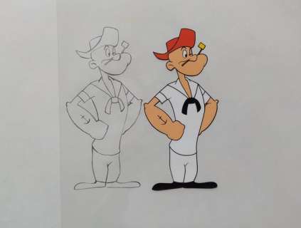 Popeye the Sailor (TV series) 1960’s - Original Drawing and Animation Cel - Unique | Catawiki