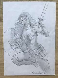Wonder Woman - Dessin original au crayon - format A4, signé Lucio Parillo - Loose page - Original drawing - (2017) | Catawiki