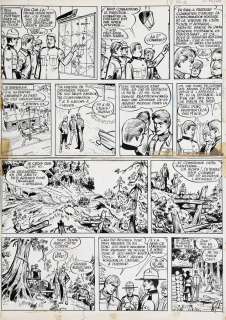 Jijé | Jean Valhardi, planche n°27 Ã  l’encre de Chine d… | Banque Dessinée