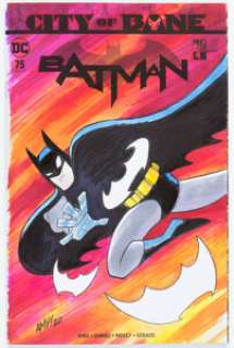 Tony Fleecs Batman #75 Sketch Cover Variant Original Art (DC, 2019) CGC Signature Series NM+ 9.6 White pages. -