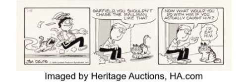 Davis, Jim | Jim Davis Garfield Daily Comic Strip Original Art dated 1-15-79 (United Feature Syndicate, 1979). ... | Heritage