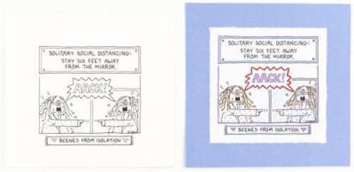 Guisewite, Cathy | Cathy Guisewite Scenes from Isolation Page 4 Single Panel Comic Illustration Original Art (Andrews McMeel Publishi... (Total: 2 Original Art) | Heritage