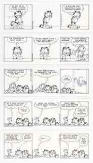Davis, Jim | Jim Davis Garfield Consecutive Daily Comic Strip Original Art Group of 6 (PAWS, 2002).... (Total: 6 Original Art) | Heritage