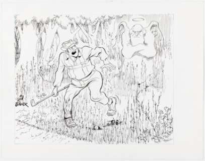 Will Eisner Will Eisner’s Tennis and Golf Calendar Frustrated Golfer Illustration and Color Guide Original Art (Baronet Publishing Company, 1978). (Total: 2 Original Art) | Heritage