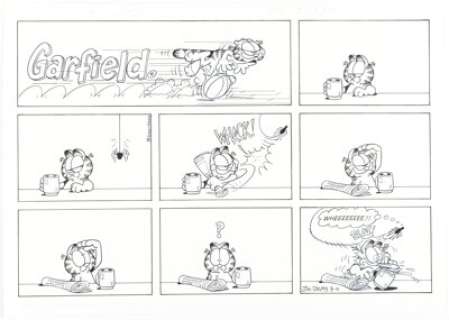 Jim Davis Garfield Sunday Comic Strip Original Art dated 3-4-01 (PAWS, 2001). | Heritage