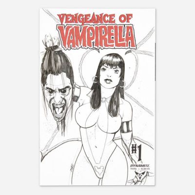 Sedat Oezgen | Vengeance of Vampirella #1 Sketch Cover Original Art (Dynamite Comics, 2019) | Landry Pop Auctions