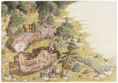 Dan Day and David Day Dragon Magazine #285 "Elminster’s Guide to the Realms: The Shrine of Swords" Double Page Spread 86-87 Painting Original Art (Wizards of the Coast, 2001). | Heritage