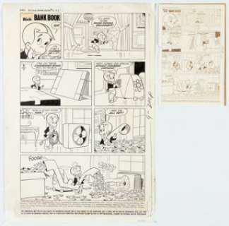 Harvey Artist Richie Rich Bank Book #2 Complete 1-Page Story Original Art (Harvey, 1972). (Total: 2 Original Art) | Heritage