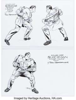 Jon Bogdanove - Golden Age Superman Statue Concept Illustrations Original Art Group of 2 (DC Direct/Dave Grossman Creations, 2000). (Total: 2 Original Art) | Heritage