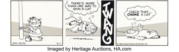 Jim Davis Garfield Daily Comic Strip Original Art dated 3-11-83 (United Feature Syndicate, 1983). | Heritage