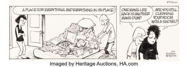 Jerry Scott and Jim Borgman Zits [Bedroom or Pigsty?] Daily Comic Strip Original Art dated 8-10-16 (King Features Syndicate, 2016). | Heritage