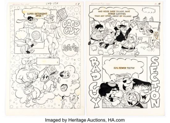 Bill Kresse Archie‘s Madhouse #40 Good Guy / Bad Guy Illustrations Original Art Group of 2 (Archie, 1965). (Total: 2 Original Art)