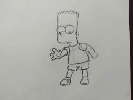The Simpsons - Original drawing of Bart Simpson - Unique | Catawiki