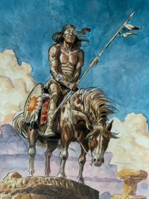 illustration originale Wild West représentant Le Vigile de Jacques Lamontagne | eBay Europe