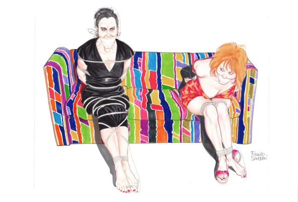 Franco Saudelli | Legate sul divano n.2 | Tavole Originali