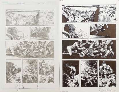 The Walking Dead #129 - Original page 13 in pencil + original page 13 in ink - Even Now, They Still Find New Ways To Dispose Of The Dead - (2015) | Catawiki