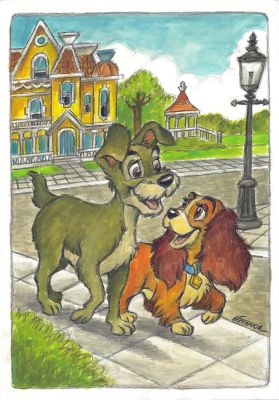 Lady & Tramp – Street Walk | Corner4art