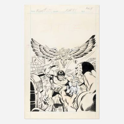 Ron Wilson and Mike Esposito - Lot 200 - Mighty World of Marvel #104 Unpublished Cover Original Art (Marvel Comics, 1975)