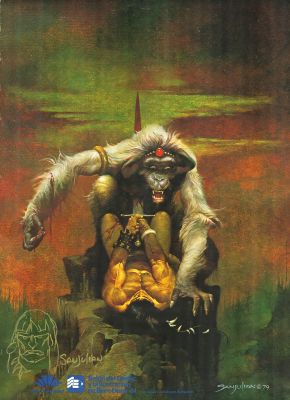 Conan vs. the White Ape (remarked) – Original Barcelona Comic ConPoster (1981) | Corner4art