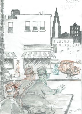 Scrooge McDuck and the Beagle Boys – City Street Cover Sketch | Corner4art