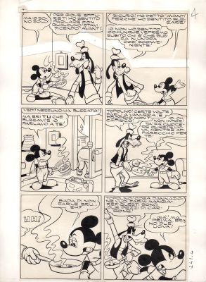 Giovan Battista Carpi | Topolino e il topazio dello zio in ozio p.4 (Albi della Rosa n.241 del 1959) | Tavole Originali