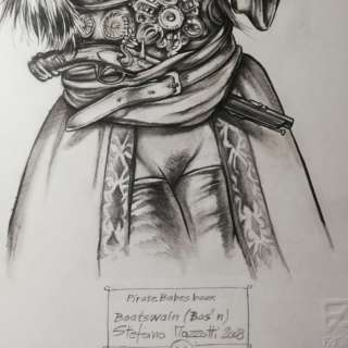 "Booty - Pirate Queens" B/W - S. Mazzotti - sketch originale - Loose page | Catawiki