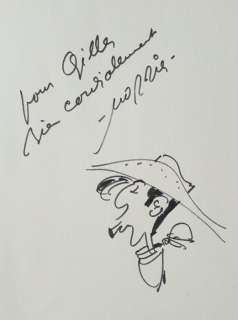 Morris - Dessin original dédicace - Lucky Luke - (1983) | Catawiki