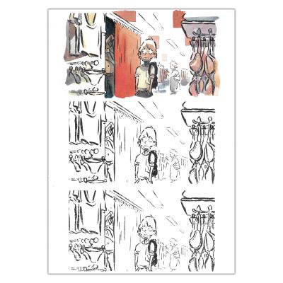 Louis Clichy | Le Corset - Rehaut d’aquarelle par Cécile Guillard (réf. 103) | Achetez de l’Art