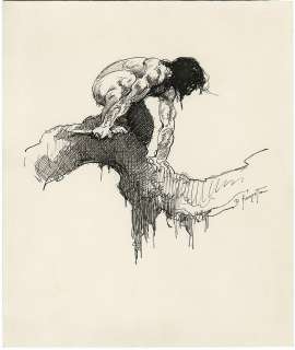 (Frazetta) Tarzan on limb. | Profiles in History