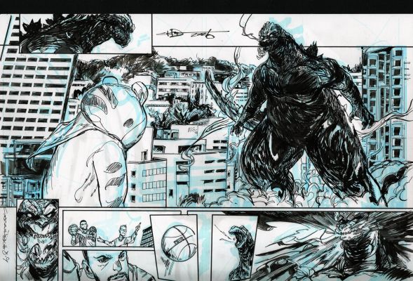 Eryk Donovan | Godzilla vs America: Portland pages 8-9 | Geoff M Art Sales