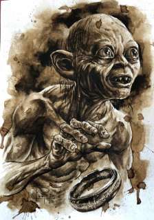 Original Coffee Painting - GOLLUM - Coffeenktober (Inktober) (2020) | Catawiki