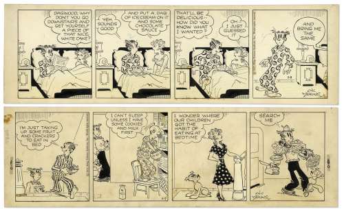 2 Chic Young Hand-Drawn ’’Blondie’’ Comic Strips From 1957 | Nate Sanders