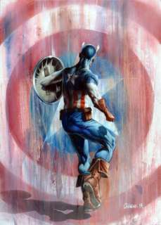 Civiello, Emmanuel | CAPTAIN AMERICA. Huile sur carton entoilé pour ce très | Coutau Bégarie