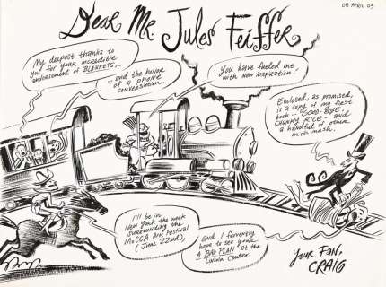 Lot 29 - CRAIG THOMPSON (1975-) "Dear Mr. Jules Feiffer."