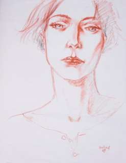 Juillard André | Immense portrait de Lena Crayons de couleur, dessin... | Vermot et Associés