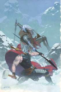 Esad Ribic - Thor: god of thunder #16 painted cover - thor vs. Malekith the accursed - 2013 signed