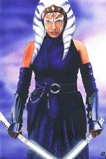 Star Wars: Ahsoka Tano - Original painting by Diego Septiembre - Size: 30 x 42 cm