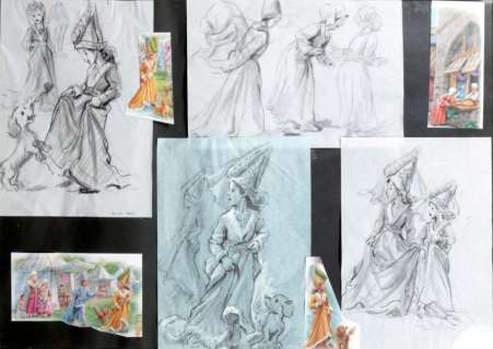 Marlier Marcel - Â«Martine. Princesses et ChevaliersÂ». Ensemble de 4 pages