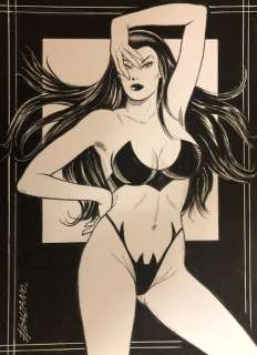 Zora La Vampira - B. Balzano illustrazione originale "Frau Murder" cm. 25x35 Firmata - Loose page | Catawiki
