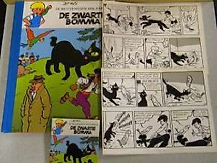 Jef Nys | Jommeke 7 - Originele pagina (p.13) + luxe album - De Zwarte Bomma - Cartonné - (1961/2001) | Catawiki