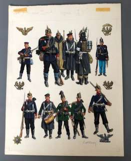 Funcken, Liliane Et Fred | Funcken, Liliane et Fred - Dessin original couleur - Allemagne Infanterie de ligne - (1969) | Catawiki