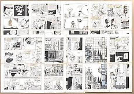 De Groot, Bob - De Groot, Bob - 9x Planche originale - Inspecteur Crouton - (années 1960)