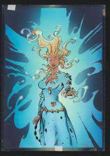 Didier Tarquin - Mise en couleur originale réalisée par Claude Guth pour le verso du coffret, accompagnée de son rhodoïde - Le frisson de l‘Haruspice - Lanfeust de Troy