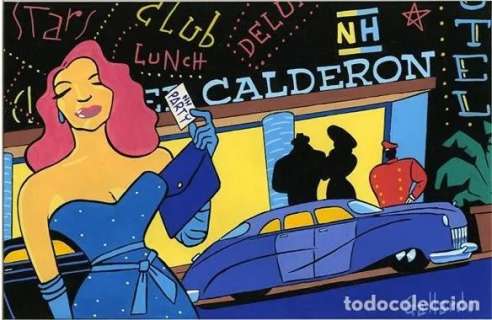 Ilustración Original de Miguel Gallardo - Ilustración NH Party - 34 x 24cm.